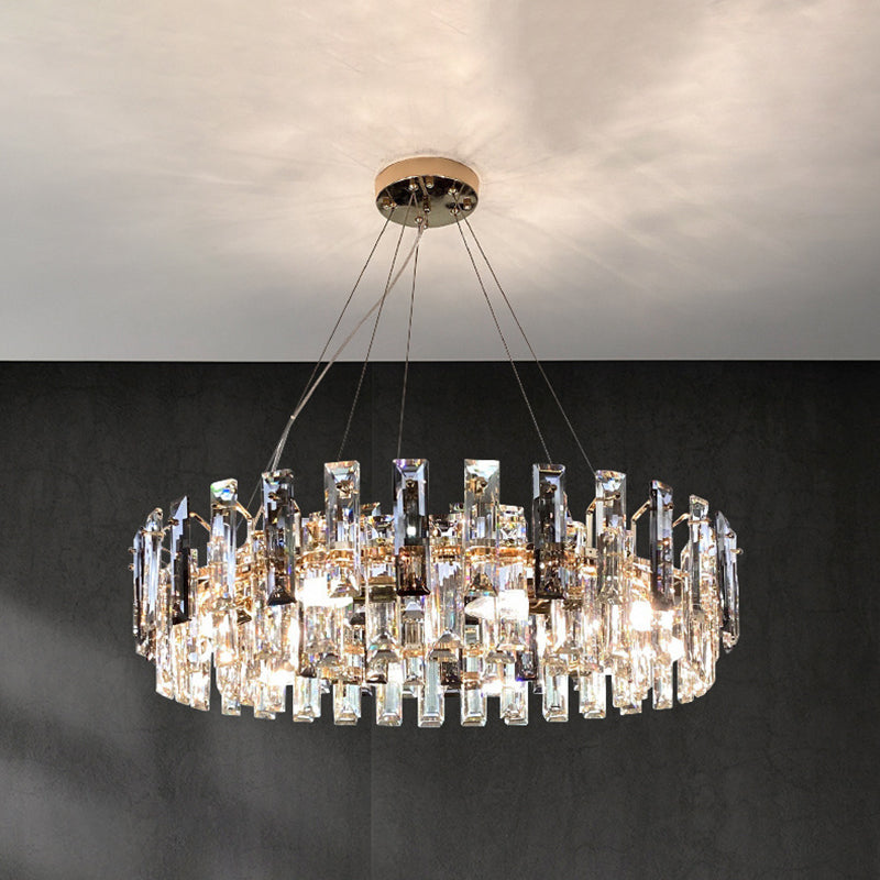 Contemporary Style Geometry Shape Island Lights Crystal Island Lighting in Grey
