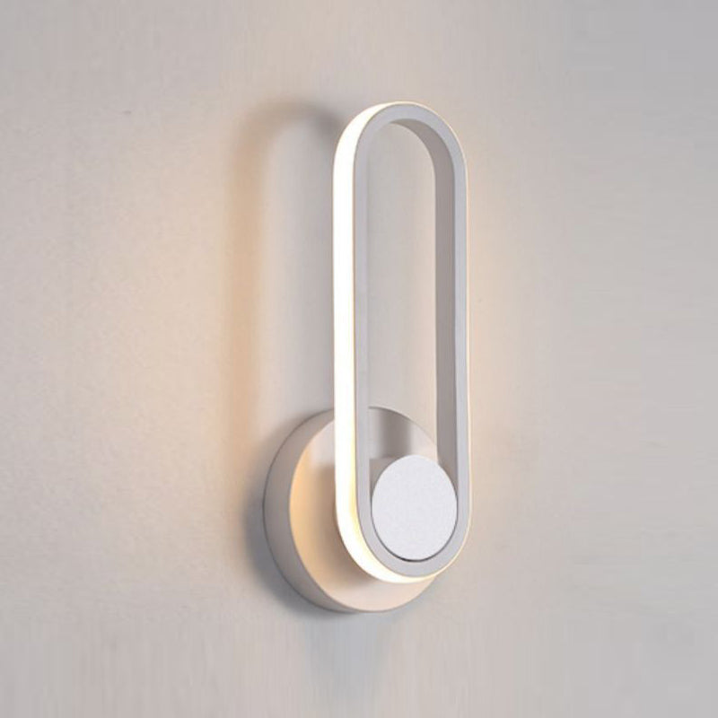 Nordic Style Metal Rotatable Wall Light Oval LED Wall Sconce for Living Room