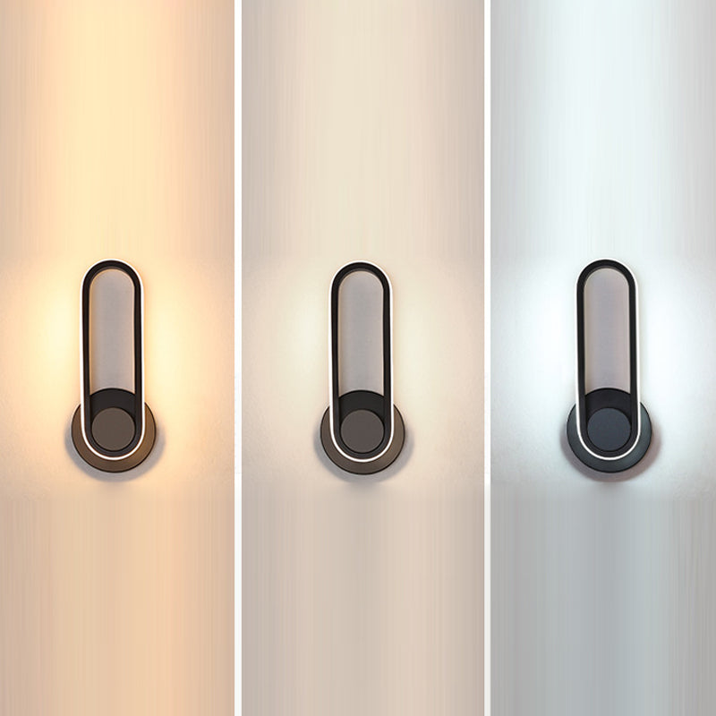 Nordic Style Metal Rotatable Wall Light Oval LED Wall Sconce for Living Room