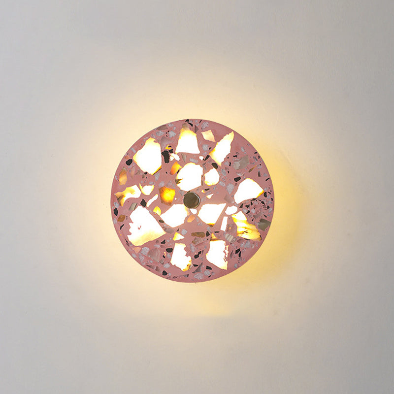 Nordic Cement Wall Light Round Colorful LED Wall Sconce for Living Room