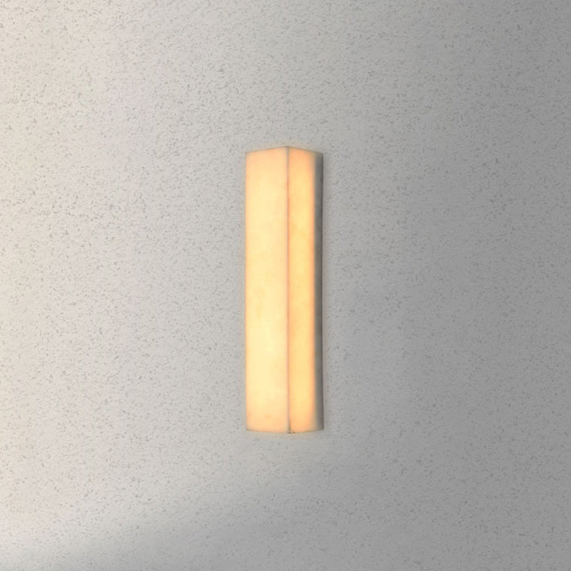 Modern Style Mica Wall Light White Cuboid Shape Wall Sconce for Bedroom