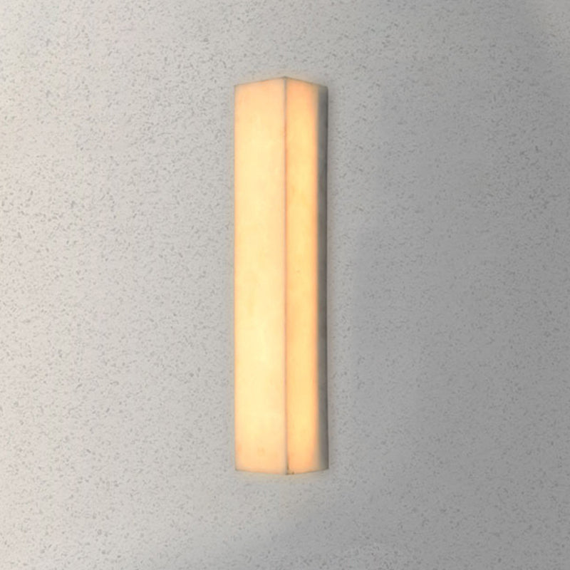 Modern Style Mica Wall Light White Cuboid Shape Wall Sconce for Bedroom
