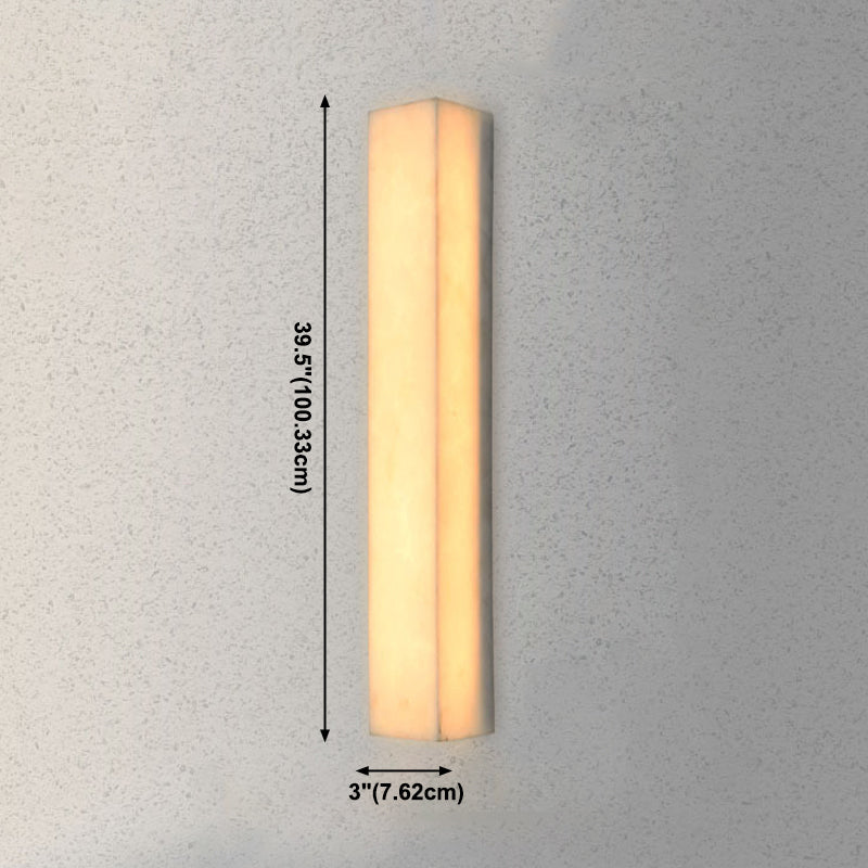 Modern Style Mica Wall Light White Cuboid Shape Wall Sconce for Bedroom