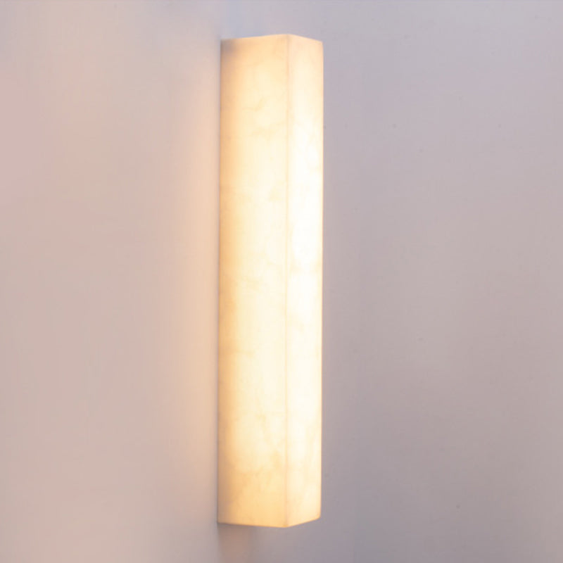 Modern Style Mica Wall Light White Cuboid Shape Wall Sconce for Bedroom