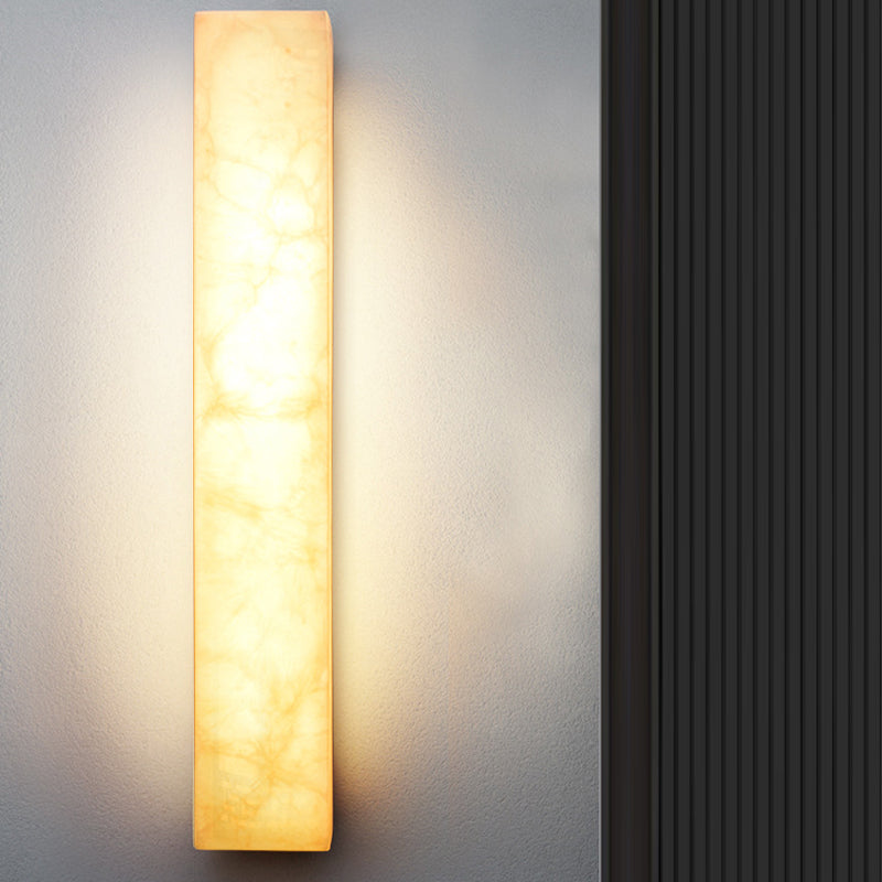Modern Style Mica Wall Light White Cuboid Shape Wall Sconce for Bedroom