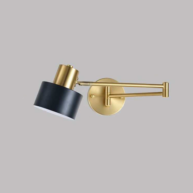 Modern Metal Wall Light Geometric Swing Arm Wall Sconce for Living Room