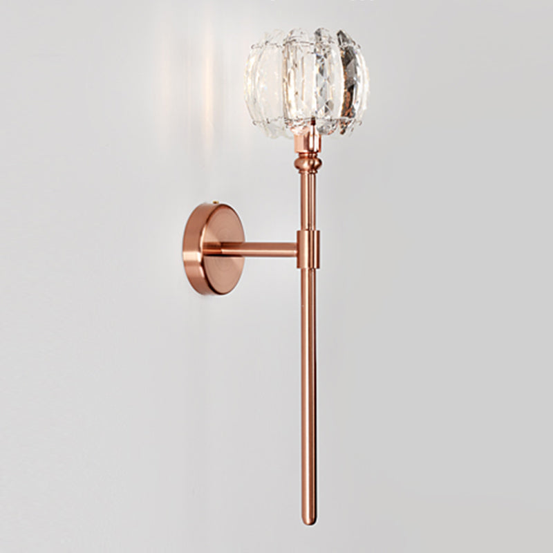 Nordic Style Metal Wall Light Globe Shape Wall Sconce with Crystal for Living Room