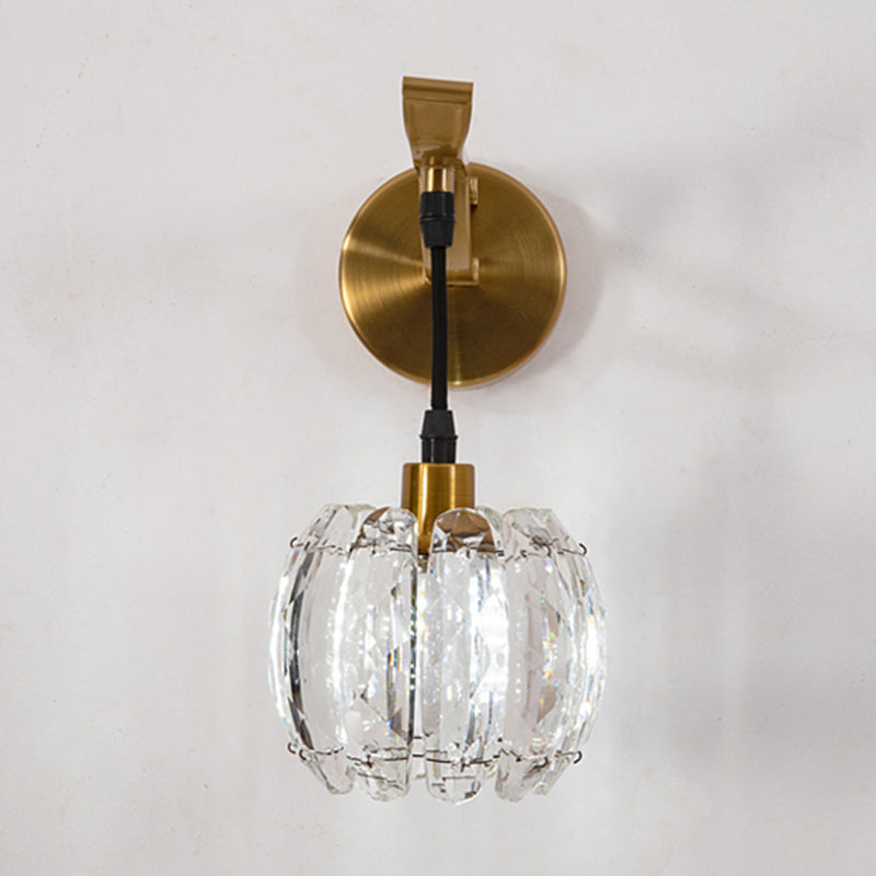 Nordic Style Metal Wall Light Globe Shape Wall Sconce with Crystal for Living Room