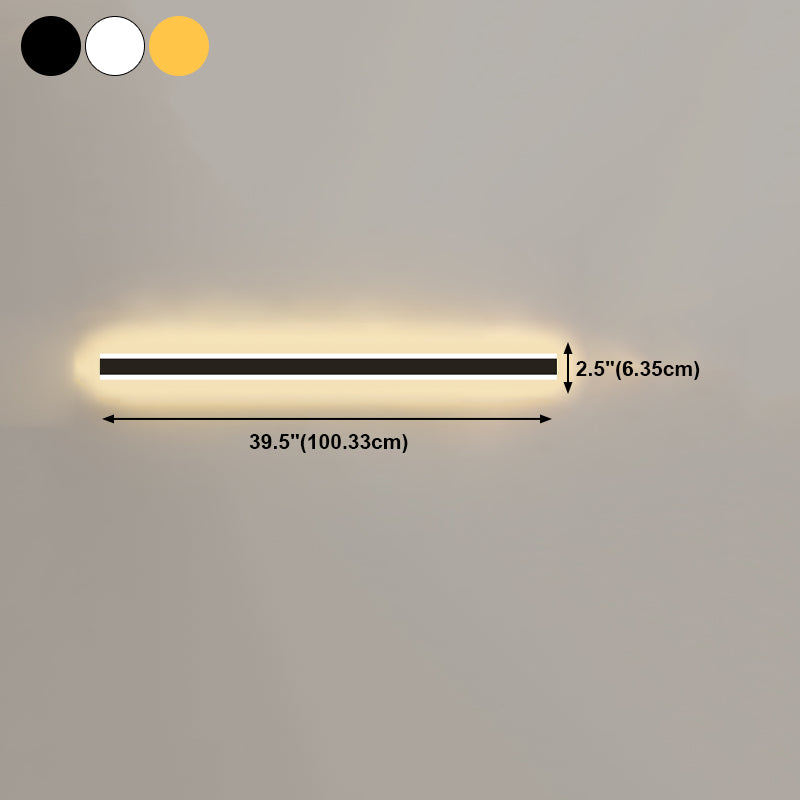 Metal Linear Shape Wall Light Modern Style 1-Light Wall Mounted Light