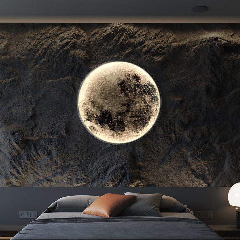 Modern Style Wall Light Sconce Creative Moon-shaped Wall Light Fixture for Bedroom