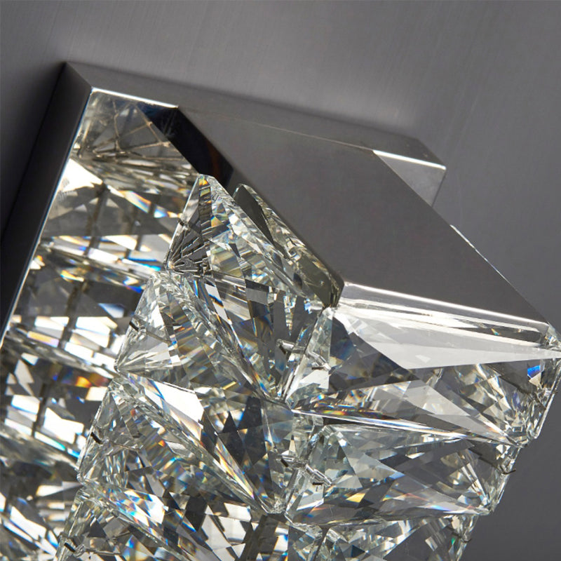 Modern Style Wall Sconce 1-Light Wall Mount Lamp with Crystal Shade for Bedroom