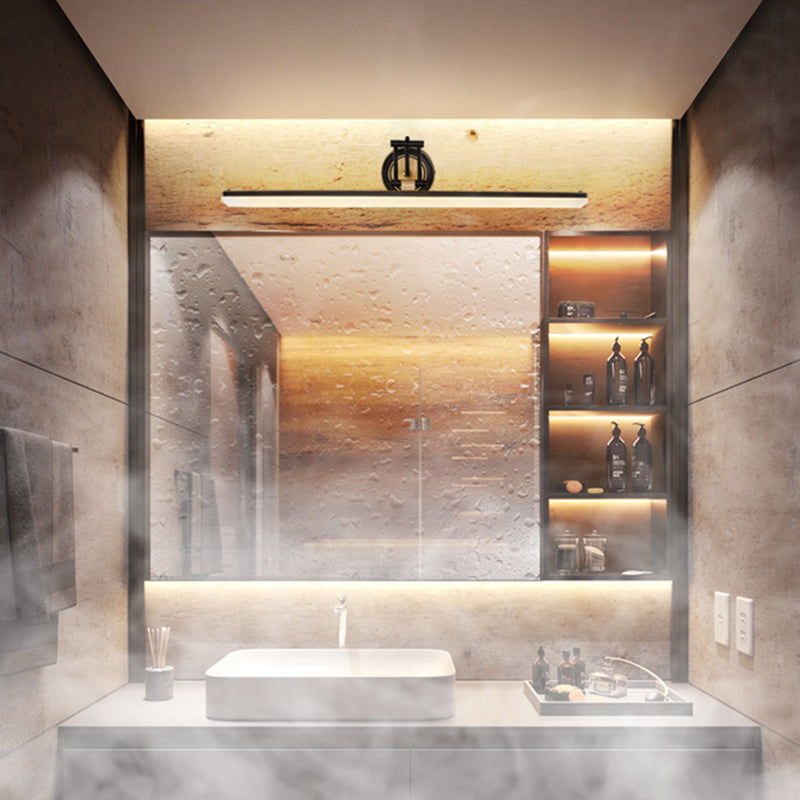 Linear Shape Contemporary Style Vanity Light Metal 1 Light LED Mirror Light for Bathroom