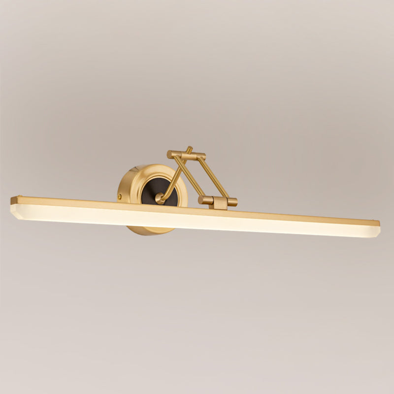 Linear Shape Contemporary Style Vanity Light Metal 1 Light LED Mirror Light for Bathroom