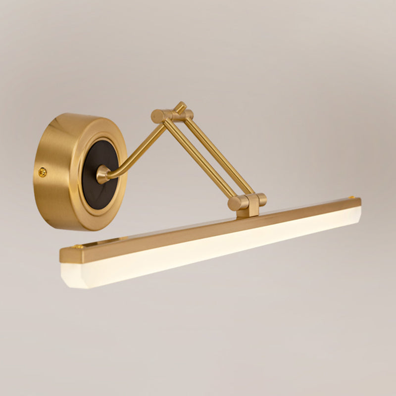 Linear Shape Contemporary Style Vanity Light Metal 1 Light LED Mirror Light for Bathroom