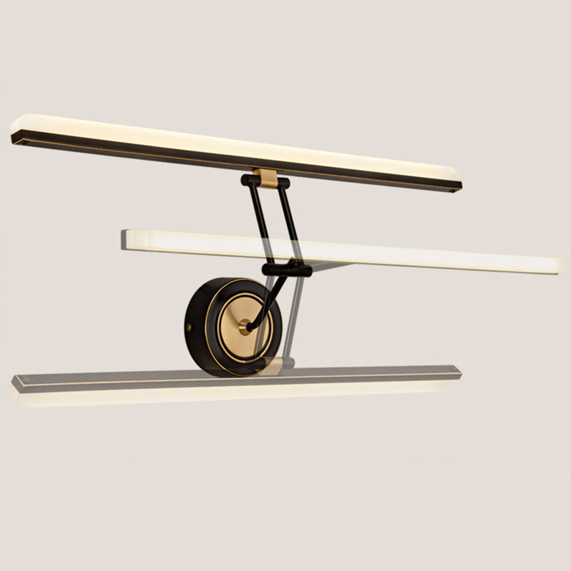 Linear Shape Contemporary Style Vanity Light Metal 1 Light LED Mirror Light for Bathroom