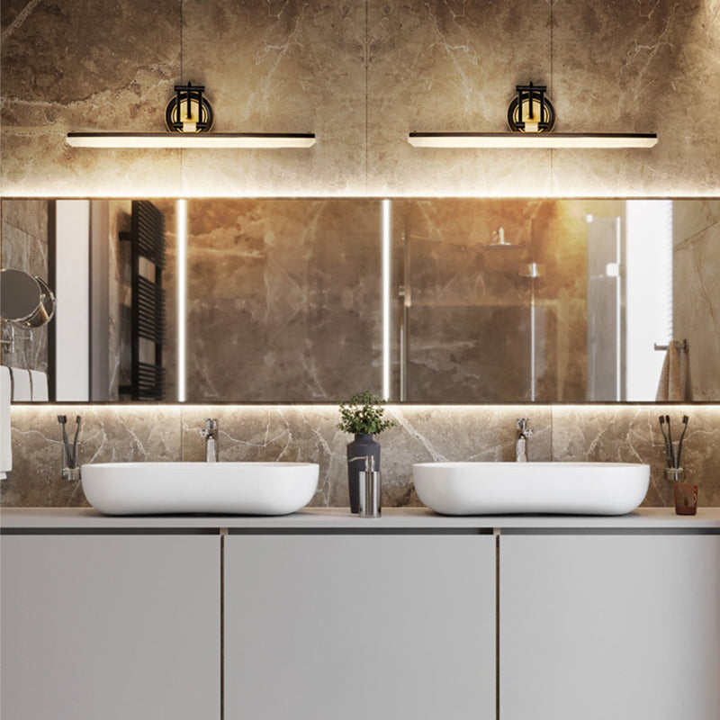 Linear Shape Contemporary Style Vanity Light Metal 1 Light LED Mirror Light for Bathroom