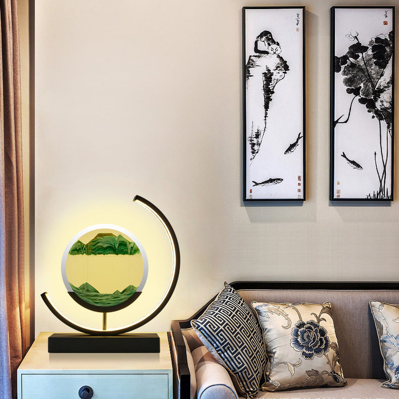 1-Light Linear Table Light Contemporary Metal Night Table Lamps for Bedroom