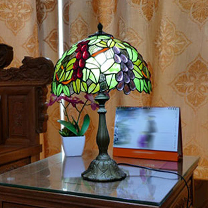 Tiffany Style Table Lamp 1-Light Desk Lamp with Glass Shade for Bedside