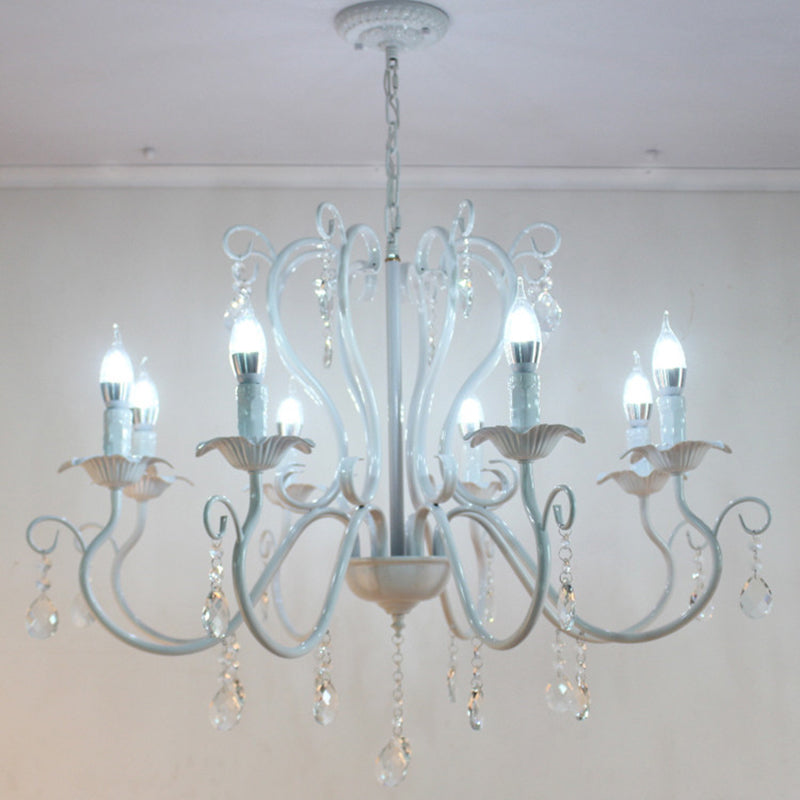 Metal Candle Pendant Lighting European Multi Lights Hanging Lamp
