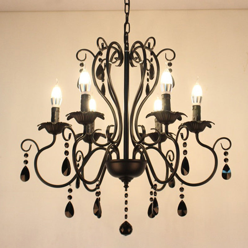 Metal Candle Pendant Lighting European Multi Lights Hanging Lamp