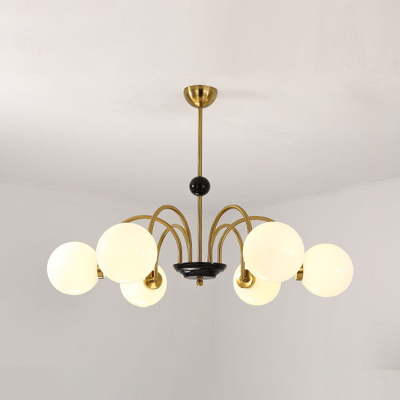 Modern Chandelier Simple Glass Shade Hanging Lighting Fixture for Sitting Room