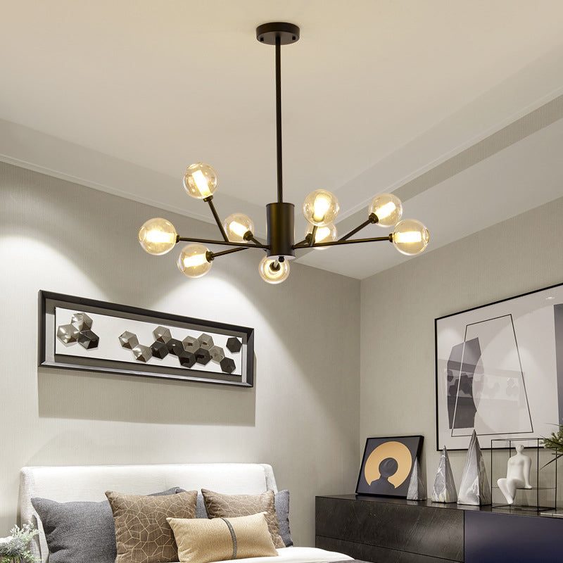 Modern Iron Geometry Hanging Lamp American Style Chandelier Light for Bedroom