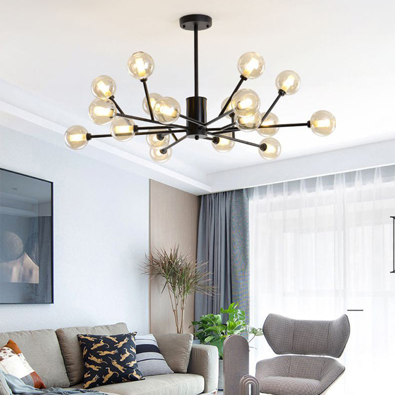 Modern Iron Geometry Hanging Lamp American Style Chandelier Light for Bedroom