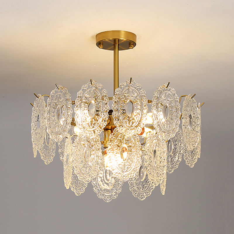 Contemporary Glass Chandelier Light Simple Pendant Lighting Fixtures for Sitting Room