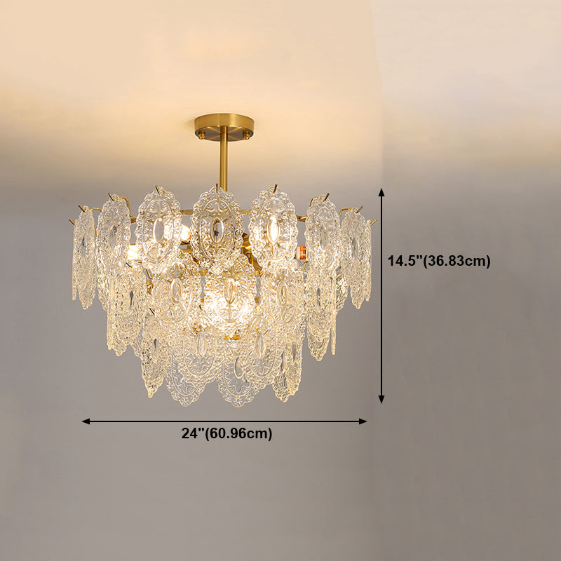 Contemporary Glass Chandelier Light Simple Pendant Lighting Fixtures for Sitting Room