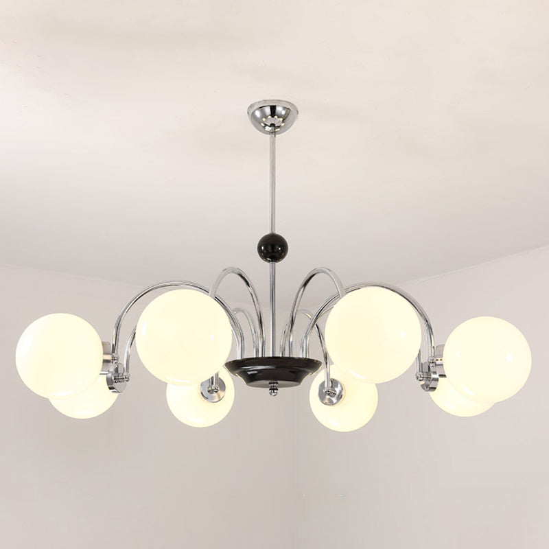 Glass Spherical Shape Chandelier Modern Style Multi Light Chandelier Light for Bedroom
