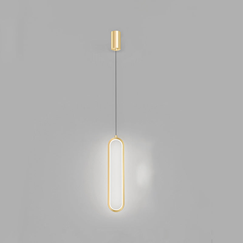 Oval Shape Metal Hanging Light Modern Style 1 Light Hanging Light Fixtures