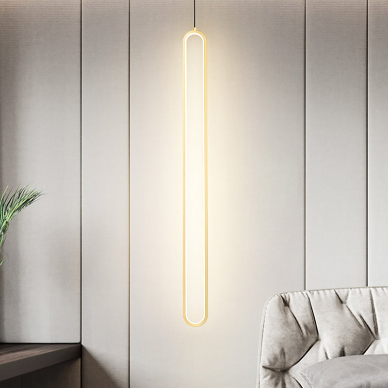 Oval Shape Metal Hanging Light Modern Style 1 Light Hanging Light Fixtures