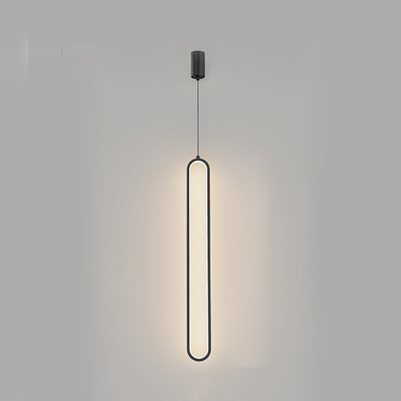 Oval Shape Metal Hanging Light Modern Style 1 Light Hanging Light Fixtures