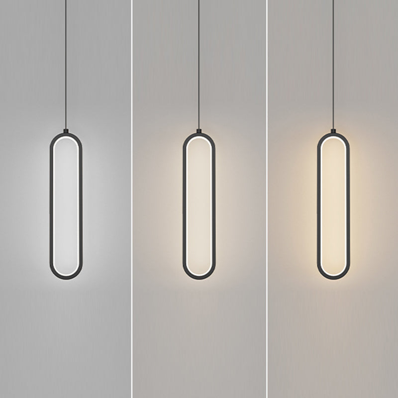 Oval Shape Metal Hanging Light Modern Style 1 Light Hanging Light Fixtures