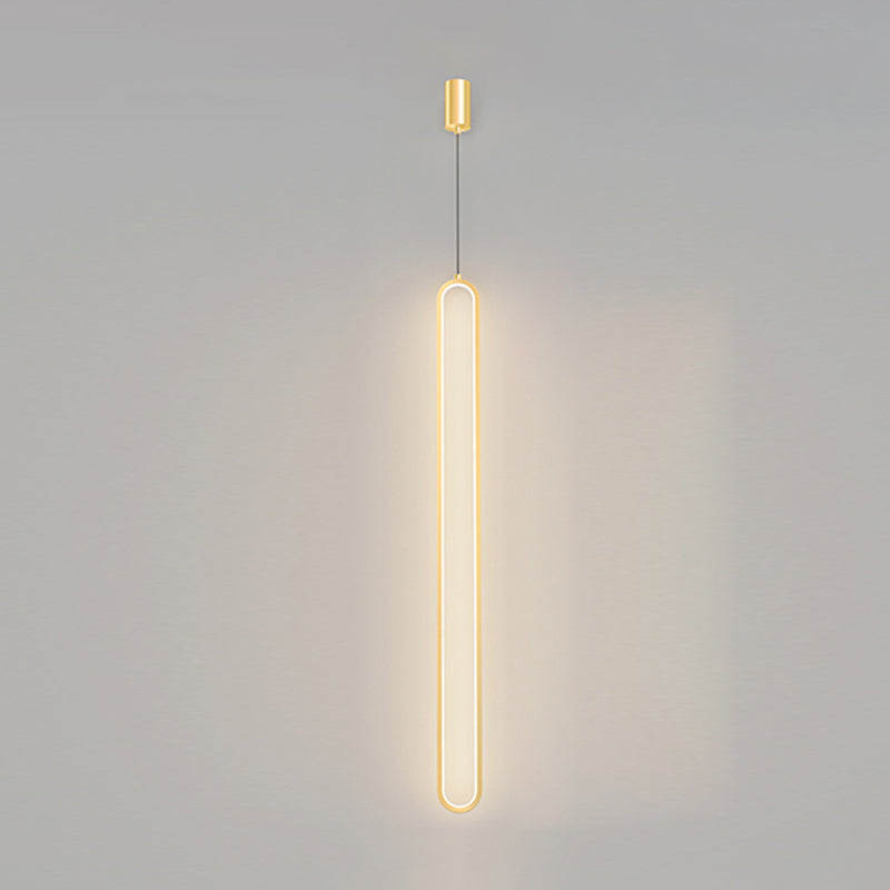 Oval Shape Metal Hanging Light Modern Style 1 Light Hanging Light Fixtures