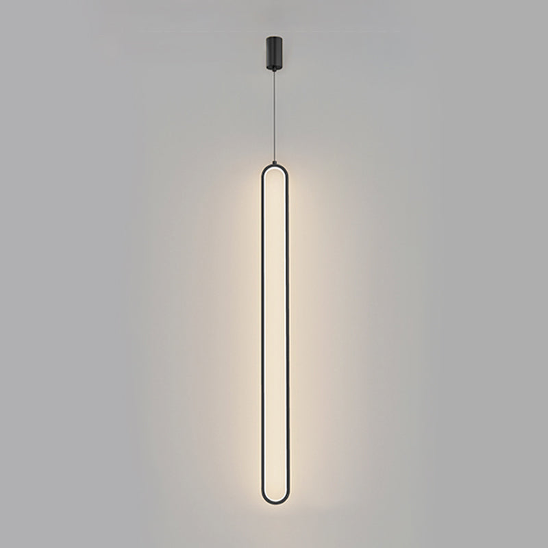 Oval Shape Metal Hanging Light Modern Style 1 Light Hanging Light Fixtures