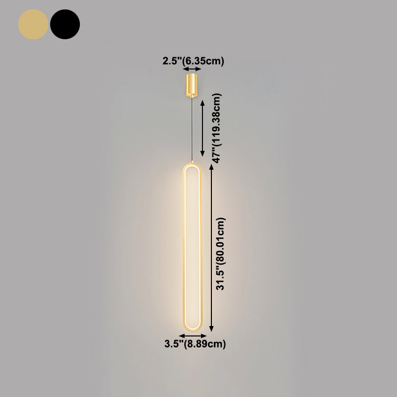 Oval Shape Metal Hanging Light Modern Style 1 Light Hanging Light Fixtures