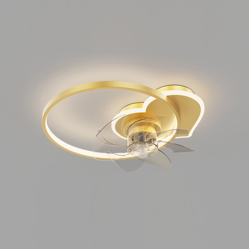 Contemporary Circular Ceiling Fan Light Metal LED Ceiling Fan for Living Room