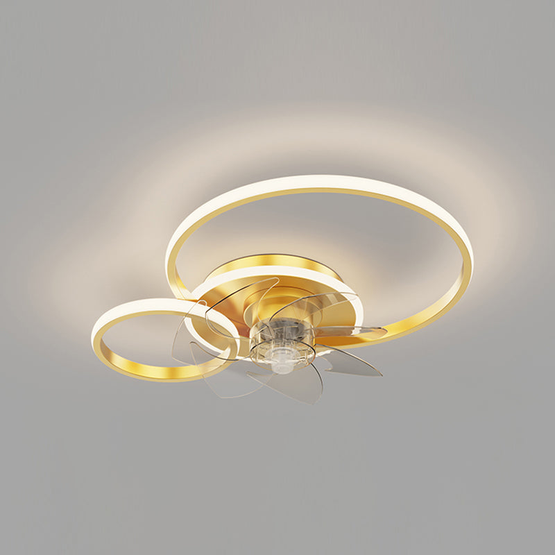 Contemporary Circular Ceiling Fan Light Metal LED Ceiling Fan for Living Room