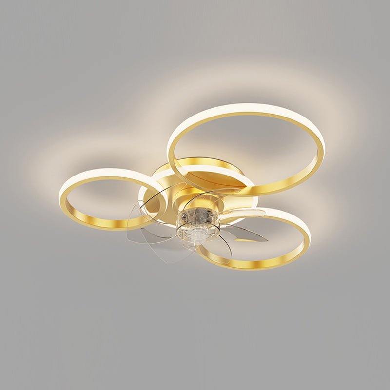 Contemporary Circular Ceiling Fan Light Metal LED Ceiling Fan for Living Room