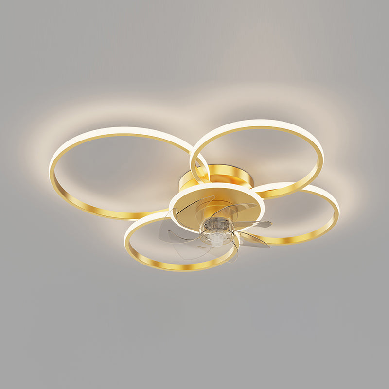 Contemporary Circular Ceiling Fan Light Metal LED Ceiling Fan for Living Room