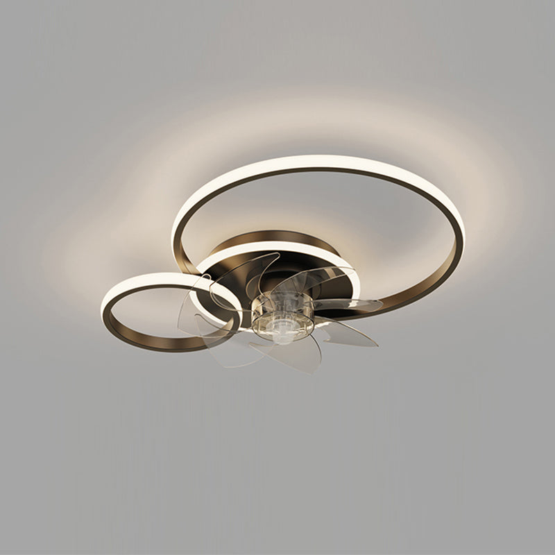 Contemporary Circular Ceiling Fan Light Metal LED Ceiling Fan for Living Room