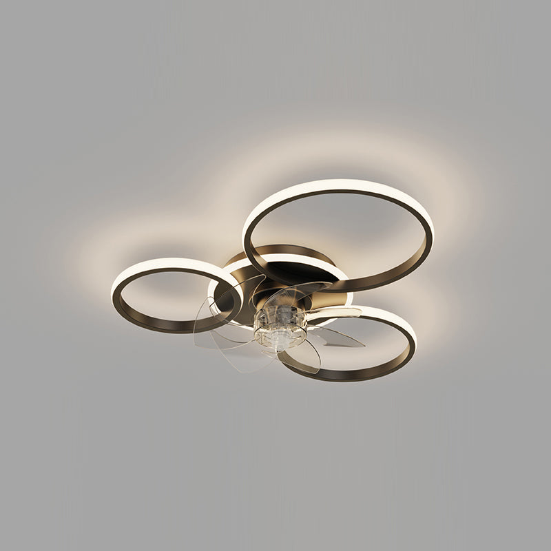 Contemporary Circular Ceiling Fan Light Metal LED Ceiling Fan for Living Room