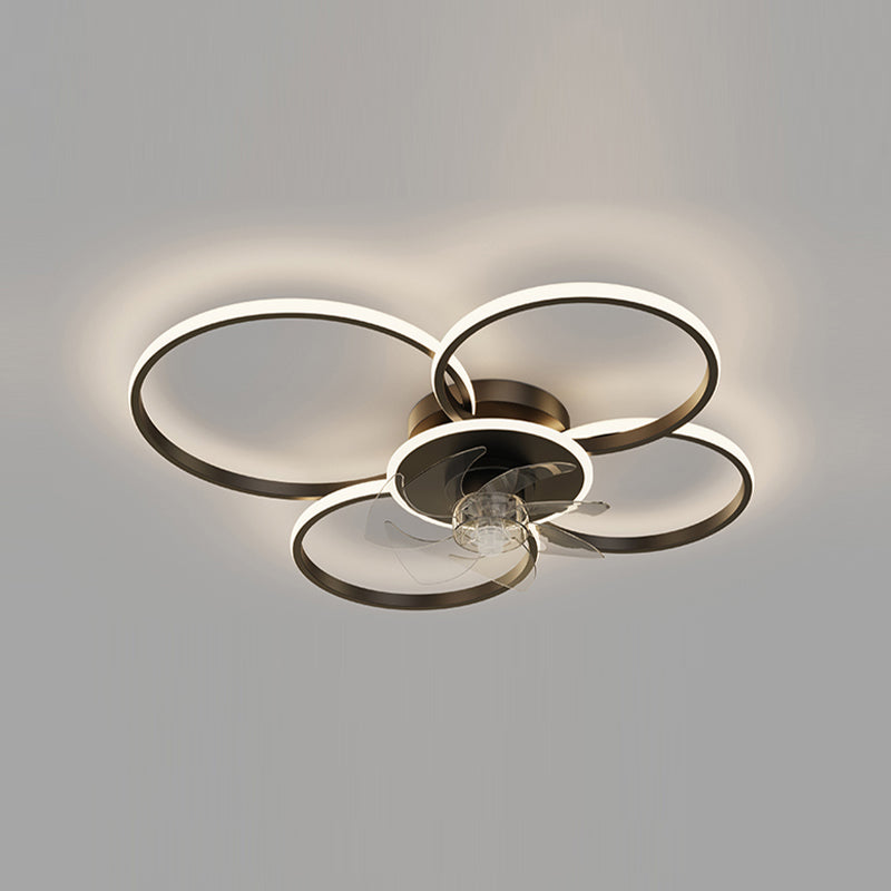 Contemporary Circular Ceiling Fan Light Metal LED Ceiling Fan for Living Room