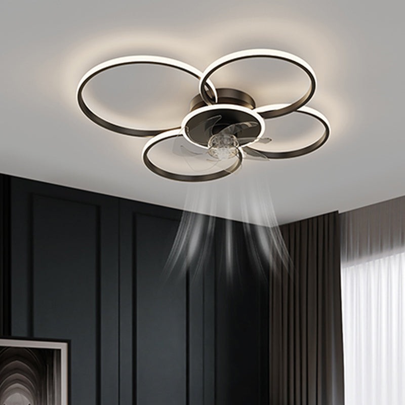 Contemporary Circular Ceiling Fan Light Metal LED Ceiling Fan for Living Room