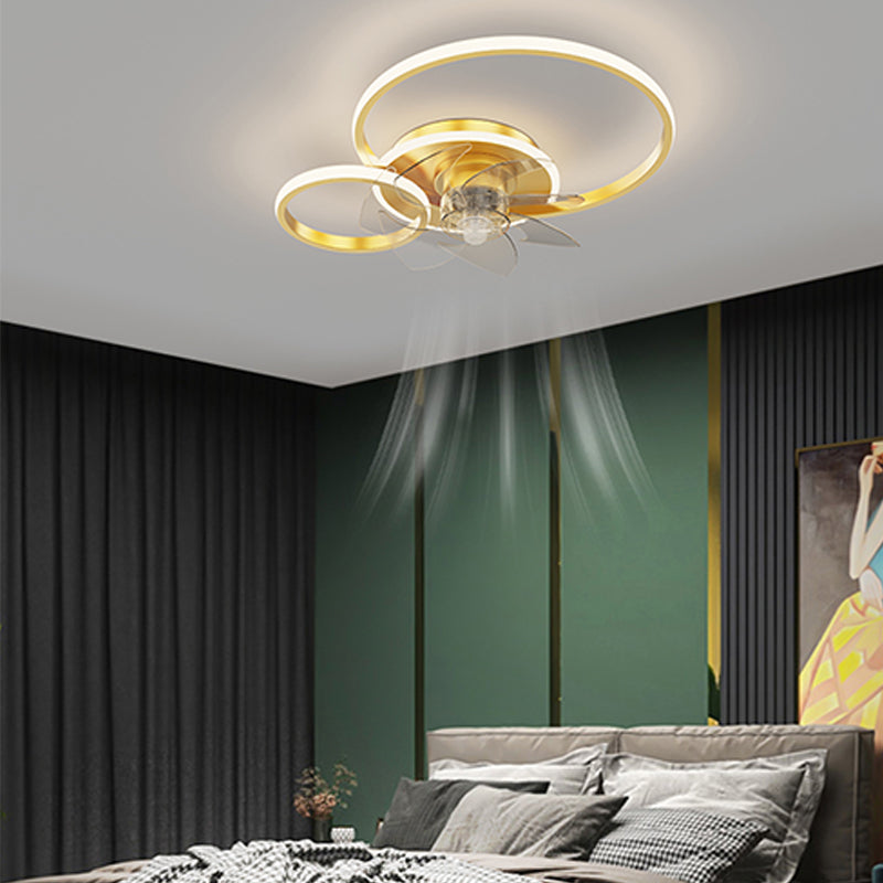 Contemporary Circular Ceiling Fan Light Metal LED Ceiling Fan for Living Room