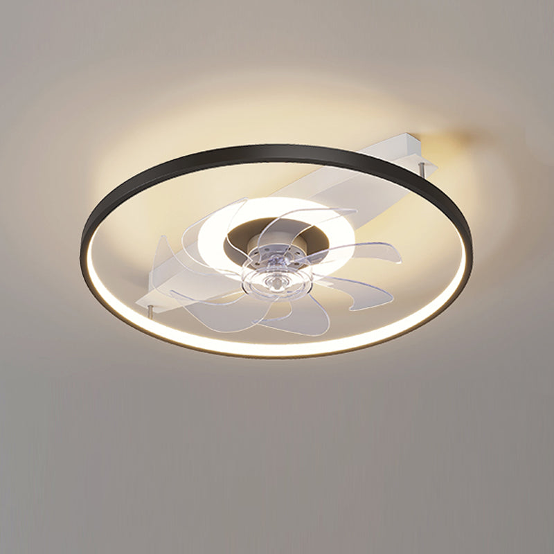 Contemporary Circle Ceiling Fan Light Metal LED Ceiling Fan for Living Room