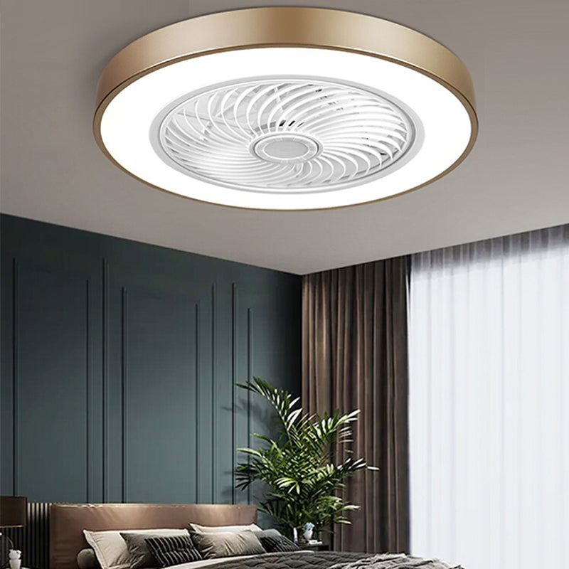 Geometric Ceiling Fan Light Modern Metal 1-Light LED Ceiling Fan for Living Room