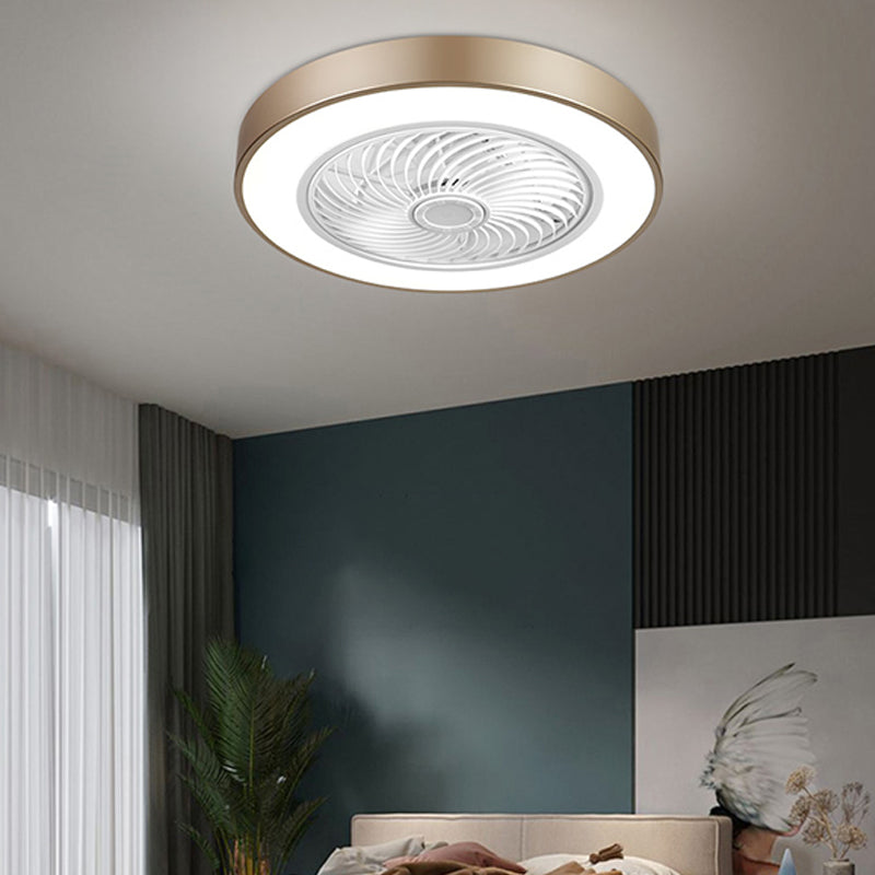 Geometric Ceiling Fan Light Modern Metal 1-Light LED Ceiling Fan for Living Room