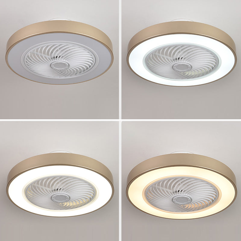 Geometric Ceiling Fan Light Modern Metal 1-Light LED Ceiling Fan for Living Room
